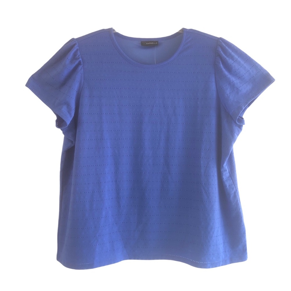 Rafaella Blue Eyelet Women’s Top Blouse Shirt Sz XXL. NWT
